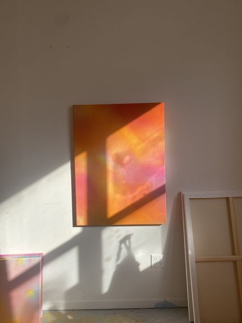 orange sunset fairy light acrylic on raw canvas painting Aura Acrylic Painting, Aura Painting Art Easy, Aura Painting Canvas, Aura Painting Art, Aura Painting, Colour Palate, Aura Energy, Raw Canvas, Pink Cloud