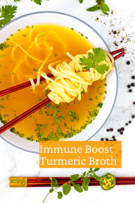 Strengthen immunity with this crazy delicious turmeric and garlic broth. Sip plain or make into noodle soup as you like. Fresh Tumeric, Garlic Broth, Tumeric Root, Fresh Turmeric Root, Chicken Bouillon, Vegan Chicken, Fresh Turmeric, Excess Skin, Garlic Bulb