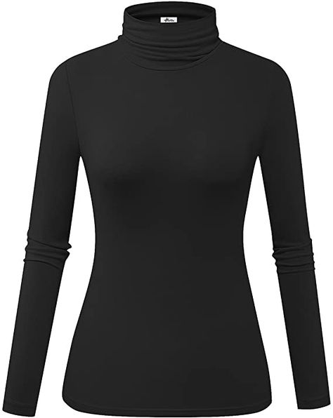 Herou Women's Long Sleeve Lightweight Soft Pullover Turtleneck Tops (01-Black, Large) at Amazon Women’s Clothing store Amazon Finds Outfits, Black Turtleneck Top, Story Clothes, Rey Cosplay, Inspired Costumes, Fall Apparel, Taylor Swift Inspired, Winter Outfits Warm, Turtleneck T Shirt