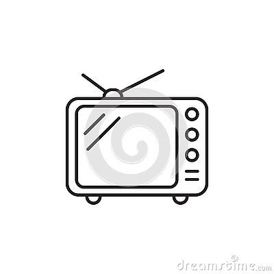 tv-icon-outline-television-line-old-tv-symbol-vector-image-vector-illustration-isolated-white-background Single Line Tattoo, Tv Head, Tv Icon, Image Vector, Retro Tv, Minimalist Tattoo, Vintage Patterns, Line Drawing, White Background