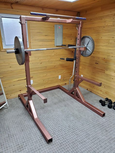 Home Forge, Home Made Gym, Backyard Gym, Diy Gym Equipment, Gym Equipment Workout, Welded Metal Projects, Half Rack, Diy Home Gym, Diy Gym