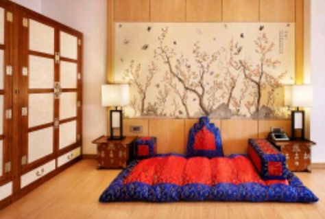 Traditional Korean Bedroom Traditional Korean Bedroom, Korean House Interior, Korean Interior, Korean Interior Design, Korean Decor, Korean Bedroom, Korean Traditional House, Asian Room, Traditional Korean House