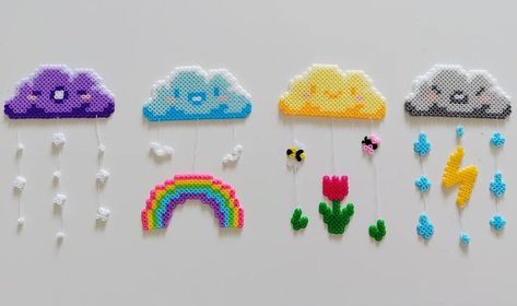 Peeler Bead Ideas Hexagon, Cloud Perler Beads, Aesthetic Hama Bead Ideas, Iron Beads Ideas Aesthetic, Pearler Bead Patterns Aesthetic, Perler Bead Aesthetic, Aesthetic Perler Beads Ideas, Pyssla Ideas Cute, Pyssla Ideas Aesthetic