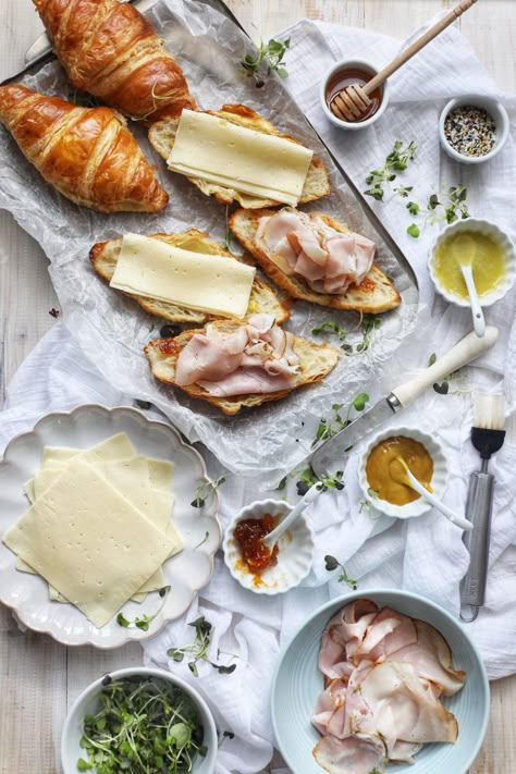 Buttery Garlic Baked Croissants with Turkey & Harvarti – SIMPLY BEAUTIFUL EATING Turkey And Swiss Croissant, Ways To Eat Croissants, Costco Croissants Ideas, Turkey Croissant Sandwich, Turkey Croissant, Spring Food Recipes, Snacks For The Week, Garlic Baked, Croissant Sandwich