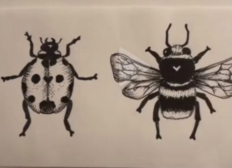 Bumble Bee Tattoo, Lady Bug Tattoo, Bug Tattoo, Bee Tattoo, Simplistic Tattoos, Lady Bug, Tattoos And Piercings, Bumble Bee, Cool Tattoos