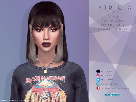 The Sims Resource - Anto - Patricia (Patreon) Sims 4 Cc The Sims Resource Hair Men, Mods For Sims 4 Hair, Sims 4 Cc Short Hair Black Female, Patron Sims 4 Cc Hair, Sims 4 Cc Hairstyles Alpha, Sims 4 Cc Short Hair Female Patreon, Sims 4 Cc Lace Front Hair, Sims 4 Short Hair Cc Alpha, The Sims 4 Cc Clothing For Women Hair