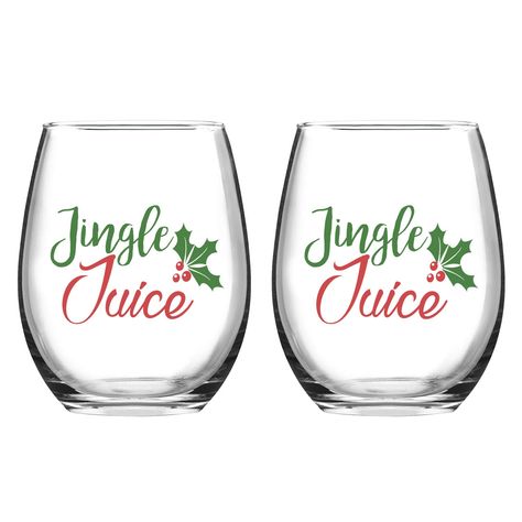 PRICES MAY VARY. SPECIAL CHRISTMAS GIFT FOR WINE LOVERS: Still worried about gift giving ideas? Our Christmas wine glasses makes a wonderful gift for men, women, friends, coworkers, couples, mom, dad, grandmother, grandfather, aunt, uncle, brother, sister, son, daughter, husband, wife, teacher. CLASSIC DESIGN: The Christmas wine glass with simple and classic design add a touch of elegance to your barware collection, drinkware set or table setting. The stemless wine glasses hold up to 15 Oz and a Christmas Gifts For Wine Lovers, Jingle Juice, Christmas Wine Glasses, Christmas Glasses, Special Christmas Gift, Women Friends, Funny Christmas Gifts, Wine Glass Set, Cool Gifts For Women