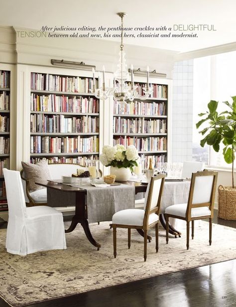 Dining Room Library, Dining Room Table And Chairs, Room Library, Dining Room Colors, Dining Room Combo, Elegant Dining Room, Best Dining, Elegant Dining, Formal Living Rooms