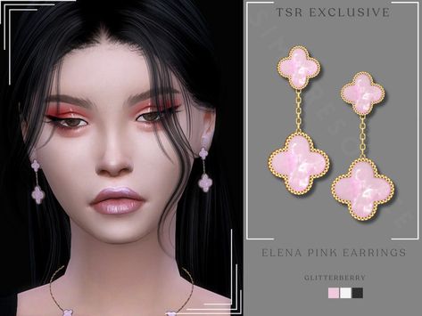 The Sims Resource - Elena Pink Earrings Mod Earrings, Sims 4 Black Hair, Sims 4 Cas Mods, Sims 4 Teen, Sims Games, Sims Four, Sims Hair, Sims 4 Mods Clothes, Sims 4 Cas