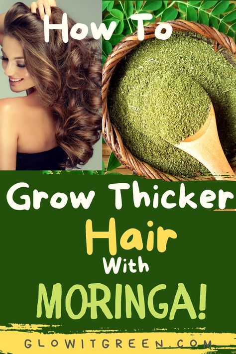 Discover the superfood benefits of Moringa powder to grow thicker, more beautiful hair at Glowitgreen.com! This green, nutrient-rich powder has fantastic benefits for the hair; it encourages healthy growth, is anti-inflammatory on the scalp, reduces dandruff, and helps soften and hydrate the hair! Moringa Hair Growth, Moringa Powder For Hair Growth, Moringa For Hair Growth, Hair Growth Recipes Homemade, Benefits Of Moringa Powder, Superfood Benefits, Moringa Recipes, Benefits Of Moringa, Moringa Benefits