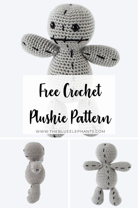 Who said voodoo dolls had to be creepy? This is Scrap and he's the cutest voodoo doll with a free Halloween crochet pattern! Click to find out more! Free Halloween Crochet, Doll Patterns Free, Halloween Crochet Patterns, Plushie Patterns, Voodoo Doll, Halloween Pattern, Crochet Animal, Animal Toys, Voodoo Dolls