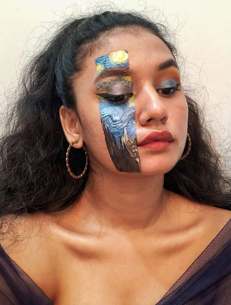 ✨✨Stars cannot shine without darkness ✨✨✨ Face Art, Face Painting, Face Paint, Starry Night, Carnival Face Paint, Face Makeup, Carnival, Stars, Makeup