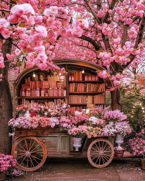 Pink Cottagecore Wallpaper, Sleepy Snow White, Book Carts, Old School Bus, Dream Cafe, The Mona Lisa, Gem Art, Pink Life, Round Flower