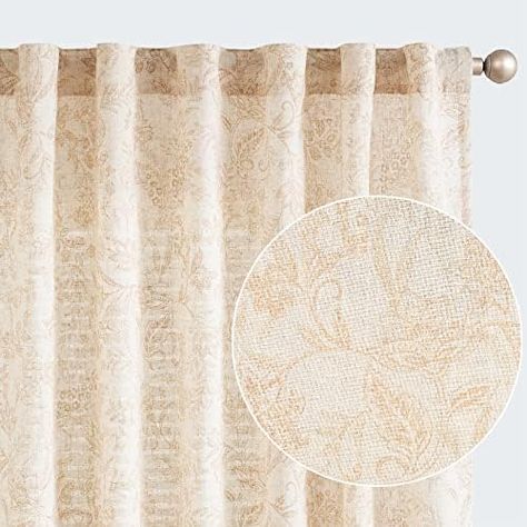 Country Farmhouse Curtains, Living Room Taupe, Semi Sheer Curtains, Curtains Linen, Small Curtains, Tab Curtains, Farmhouse Curtains, French Country Farmhouse, Long Lights