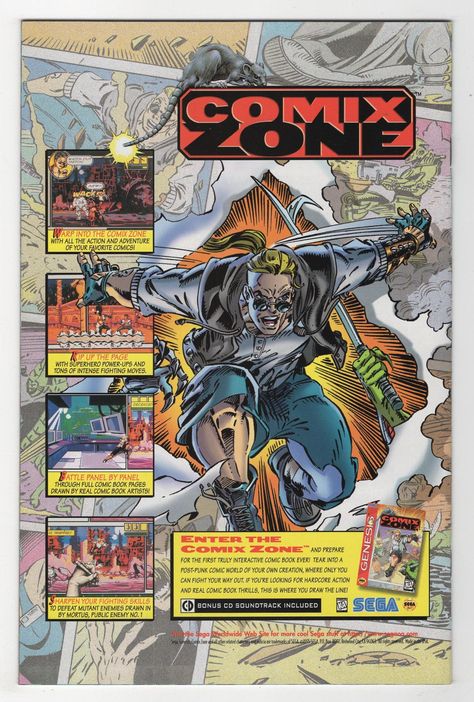 Comix Zone Sega Genesis Game Comic Book Ad Book Ads, Game Ads, Retro Games Poster, Video Game Print, Game Arcade, Videogame Art, Retro Gaming Art, Adventures Of Superman, Vintage Video Games