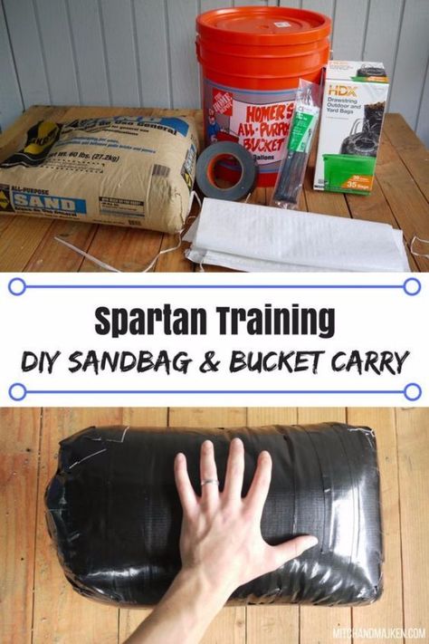 DIY Exercise Equipment Projects - DIY Sandbag And Bucket Carry - Homemade Weights and Strength Training Projects - How To Build Simple and Easy Fitness Equipment, Yoga Mats, PVC Pipe Ideas for Butt Workouts, Strength Training and Do It Yourself Workouts At Home t Diy Sandbags, Spartan Trifecta, Diy Exercise Equipment, Equipment For Home Gym, Spartan Training, Spartan Sprint, Spartan Life, Spartan Workout, Spartan Race Training