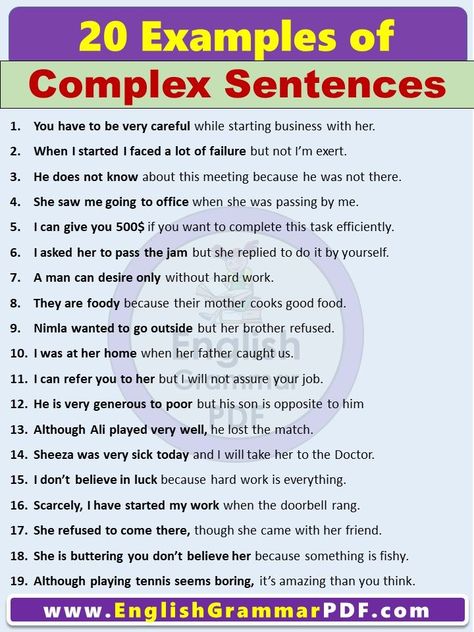 Complex Sentences Examples, Complex Sentence, Declarative Sentences, English Grammar Pdf, English Speaking Book, Tea Facts, Starting Business, Grammar Notes, English Grammar Notes