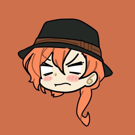 Small Anime Characters, Chuuya Doodle, Chuuya Chibi, Anime Character Names, Anime Lineart, Anime Drawing Books, Anime Head, Dog Icon, Chuuya Nakahara