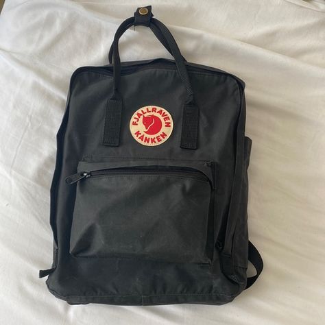 Fjallraven Kanken Bag in Black Fjallraven Kanken Bag, Fjallraven Kanken Black, Kanken Bag, Kanken Classic, Fjallraven Women, Fjällräven Kånken, Kanken Mini, Classic Backpack, Cool Backpacks