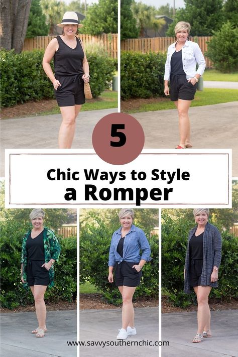 Romper Outfit With Cardigan, How To Style Romper Outfit Ideas, Black Romper Outfit Casual, Plus Size Romper Outfit, Summer Romper Outfit Casual, Romper With Cardigan, Fall Romper Outfit, Romper Outfit Casual, Romper Outfit Summer