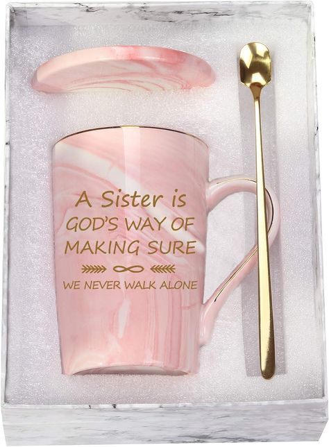 Gifts For Sister In Law, Grandma Coffee Mug, Pink Coffee Mug, Birthday Gifts For Brother, Little Sister Gifts, Pink Coffee Mugs, Big Sister Gifts, Pink Coffee, Walk Alone