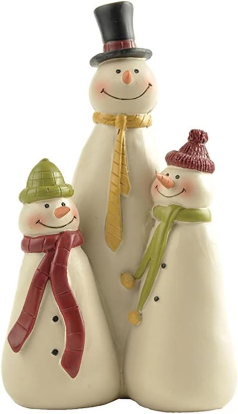 Amazon.com: ENNAS 3 Snowman Family Figurines for Home/Holiday/Christmas Decor White Color 4.37" Tall : Home & Kitchen Christmas Decor White, Holiday Pottery, Snowman Family, Flower Drawing Tutorials, Family Figurine, Snowman Figurine, Snowman Decorations, Christmas Figurines, Clay Pottery