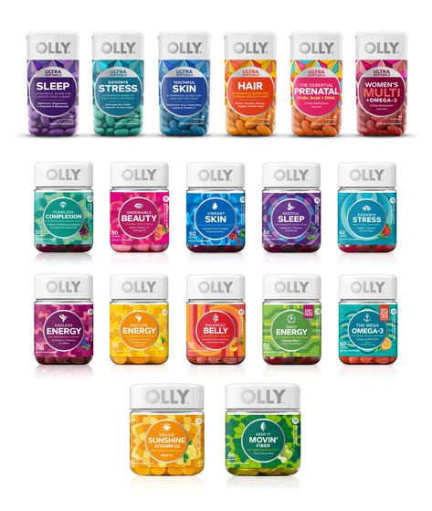 Olly Vitamins Women, Supplement Labels Design, Olly Supplement, Vitamin Packaging, Body Oil Packaging, Olly Vitamins, Dietary Supplements Packaging, Supplements Packaging, Drink Packaging