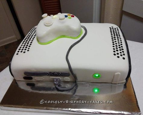 Coolest Light Up Xbox Cake... Coolest Birthday Cake Ideas Horse Cake Ideas, Xbox One Cake, Nintendo Cake, Horse Cakes, Xbox Party, Xbox Cake, Birthday Cake Inspiration, Video Game Cakes, Gaming Party