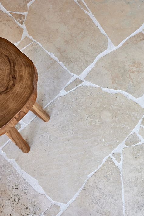 Villa Renee Limestone Bathroom Floor, Pebble Stone Flooring, Cottage Garden Plan, Flagstone Tile, Natural Tile, Paving Ideas, Stone Paving, Crazy Paving, Basalt Stone