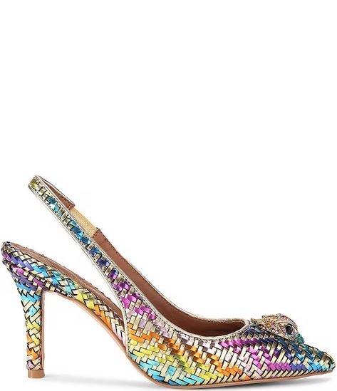 Kurt Geiger London Belgravia High Woven Metallic Slingback Pumps | Dillard's Kurt Geiger Heels, Kurt Geiger, Slingback Pump, Dillard's, Pumps Heels, Accessories Design, Fashion Statement, Heel Height, Slip On