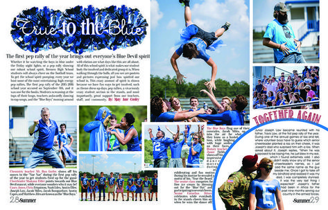 Yearbook Idea, Newspaper Design Layout, Yearbook Class, Yearbook Spreads, Yearbook Layouts, Yearbook Pages, Yearbook Themes, Yearbook Design, Pep Rally