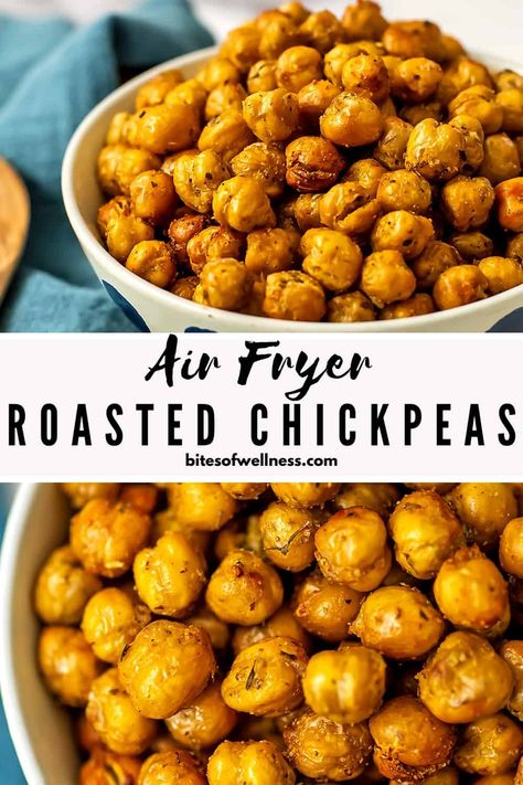 Crispy air fryer chickpeas are the ultimate snack or fun topping for salads or soup. Make a batch of roasted chickpeas in the air fryer in just 15 minutes, so much quicker than using the oven! These crispy chickpeas are vegan and gluten free and you can easily change up the flavors (making them sweet or savory). Crispy Air Fryer Chickpeas, Air Fryer Chickpeas, Fry Food, Air Fryer Recipes Vegetarian, Air Fryer Oven Recipes, Air Fry Recipes, Crispy Chickpeas, Mexican Theme, Air Fryer Dinner Recipes