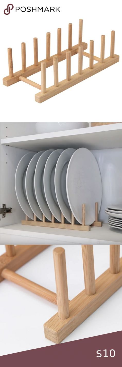 Ikea Bamboo Dish Dryer Rack | Dish Holder | Organizer Applayrd Ikea, Ikea Plate Holder Hack, Ikea Ostbit Hack, Ikea Plate Holder, Ostbit Ikea Hack, Ikea Ostbit, Ikea Plate Rack, Dish Dryer Rack, Ikea Pegboard