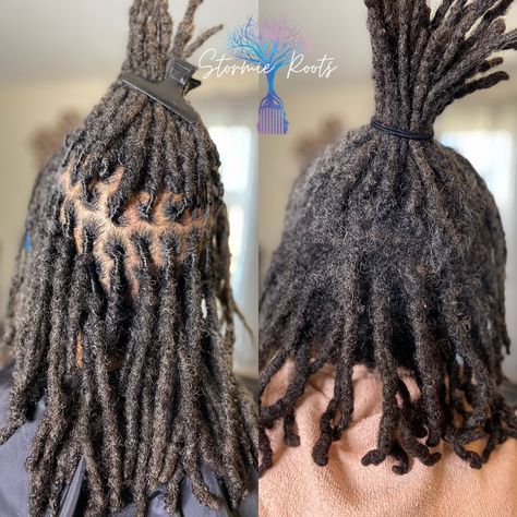 Palm roll is an okay method but a comb retwist will last longer and will be neater. Try this method? Comb Retwist, Palm Rolled Locs, Retwist Locs Style, Retwist Locs, Short Loc Styles, Loc Styles, Locs, Comb, Dreadlocks