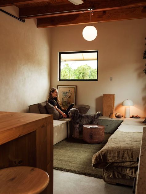 Photo 6 of 19 in When a Landscape Designer Found This Cork-Clad Home for Sale in L.A., It Was Kismet - Dwell Terrazzo Countertops, Cork Panels, John Anderson, Clad Home, Pedestal Coffee Table, Clay Plaster, Landscape Designer, Own Company, Exclusive Home