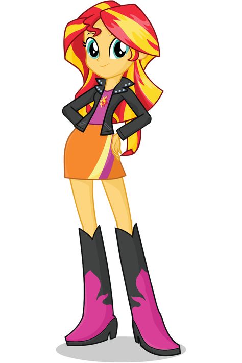 #1378215 - boots, clothes, equestria girls, hands on hips, high heel boots, jacket, leather jacket, looking at you, safe, simple background, skirt, solo, sunset shimmer, transparent background - Derpibooru - My Little Pony: Friendship is Magic Imageboard Equestria Girls Wallpaper, Sunset Color Palette, Wallpaper Sunset, Desenhos Gravity Falls, Princess Twilight Sparkle, Girls Wallpaper, Mlp Characters, Equestria Girl, Hands On Hips