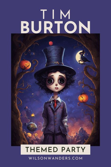 tim burton gothic style beetlejuice alice wonderland tea sets clocks photo props face paint pumkin king trivia games movies books The World Of Tim Burton, Tim Burton Party Ideas, Tim Burton Themed Party, Edward Scissorhands Halloween, Tim Burton Party, Halloween Queen, Edward Scissorhands, The Nightmare Before Christmas, The Nightmare