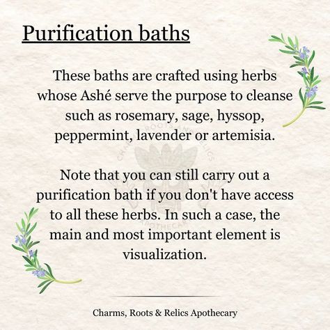 The difference between a regular bath and a spiritual bath is the intention that goes into it. Whether or not you have an impressive collection of herbs, you can still maintain good spiritual hygiene by cleansing your energetic field as often as needed. I'd like to create a series specifically for purification baths that goes into the specific herbs used for various intentions, how to set yourself up mentally and emotionally for the cleansing ritual and what to do with the ritual remnants. ... Purification Ritual Witchcraft, Spiritual Baths Cleanse, Spiritual Hygiene, Spiritual Cleansing Bath, Meditative Space, Spiritual Baths, Cleansing Energy, Cleansing Ritual, Oil Cleansing