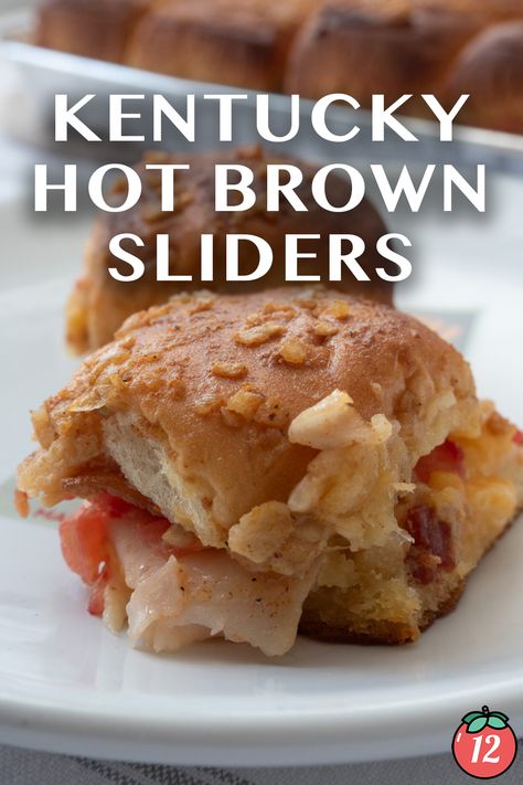 Kentucky Hot Brown Sliders | 12 Tomatoes Hot Brown Sliders, Kentucky Hot Brown Sliders, Kentucky Hot Brown Sandwich, Savory Sandwiches, Kentucky Hot Brown, Hot Brown, Classic Sandwich, Deli Turkey, Brown Sauce