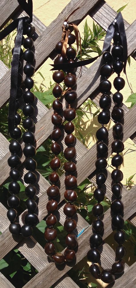 Kukui Nut, Reception Ideas, Black Matte, Lei, Nuts, Matte Black, Hawaii, Favorite Places, Beads