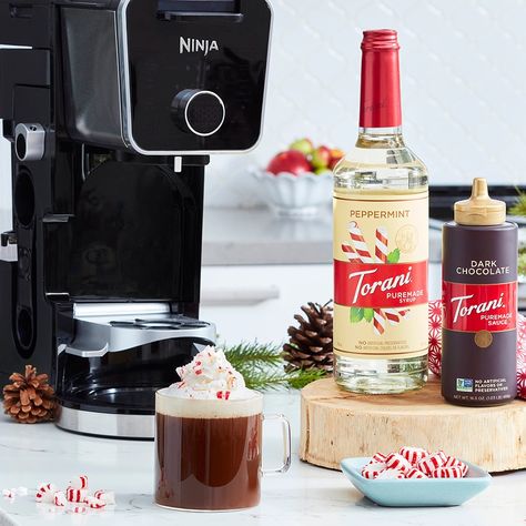 Make this festive Peppermint Mocha in the Ninja® DualBrew Pro Specialty Coffee System. Ninja Dualbrew Pro Coffee Recipes, Ninja Dual Brew Pro Recipes, Ninja Appliances, Coffee Maker Recipes, Ninja Coffee Bar Recipes, Peppermint Mocha Recipe, Coffee Making Machine, Ninja Coffee Bar, Peppermint Syrup