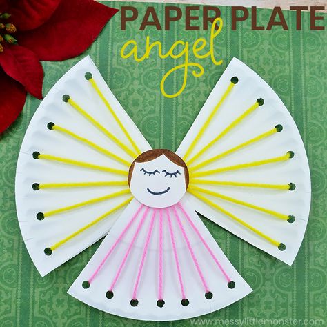 Paper Plate Angel, Preschool Christmas Activities, Christmas Angel Crafts, Scarecrow Crafts, Christmas Arts, Christmas Crafts For Toddlers, Craft Easy, Christmas Arts And Crafts, Fun Christmas Crafts