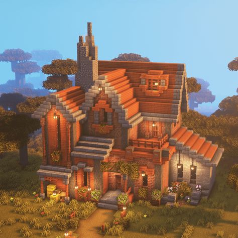 House Minecraft Savana, Savannah Biome House Minecraft, Orange House Minecraft, Savannah Minecraft House, Savana Minecraft House, Savannah Village Minecraft, Italian Village Minecraft, Savanna House Minecraft, Acacia Village Ideas Minecraft