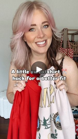 79K views · 7.2K reactions | This little snip snip ✂️ sweatshirt hack makes the fit so much cuter! 
Comment “FALL” & I’ll send links your way to shop! 🎯

I shared these pieces in my 🎯 Haul last week and they are so perfect for fall! You can also do this to any of your old or thrifted sweatshirts for a better fit! 

🛍️SHOP in my LTK (link in bio) & stories! 

Target finds, sweatshirt hack, diy fashion, sweatshirt season, layering, flannel style, plaid flannel, 90’s jeans, leopard sneaks, converse, platform converse, oversized sweatshirt, fabric scissors, target style, target fashion, fall outfits, fall outfit inspo, style over 40, casual style, comfy style, graphic sweatshirt, red sweatshirt, tutorial, diy tutorial | ᴍᴀɴᴅɪᴇ ᴍᴀᴜʟᴅɪɴ ☻ ᴏᴠᴇʀ 40 ᴄᴀsᴜᴀʟ sᴛʏʟᴇ Flannel Under Sweatshirt, Make Sweatshirt Smaller, Flannel And Sweatshirt Outfit, Flannel Over Sweatshirt, Flannel Sweatshirt Diy, How To Cut A Sweatshirt, Layered Sweatshirt Outfit, Sweatshirt Hacks, Cut Sweatshirt Diy