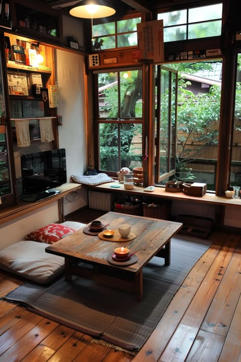 8 Japanese Tiny House Inspirations and Ideas - TastyInteriors Japanese Influenced Interior Design, Asian Style House Interiors, Vintage Japanese Interior Design, Japanese Cottage House, 70s Japanese Interior Design, Brown Japanese Aesthetic, Japanese Inspired Home Decor, Japanese Style Home Decor, Cozy Japanese Living Room