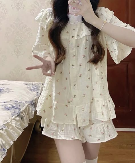 Cute Sleepwear Korean, Korean Pajamas Aesthetic, Korean Pijama, Tank Top Dress Outfit, Pajamas Korean, Funny Reviews, Cute Night Outfits, Cute Nightwear, Korean Sleepwear