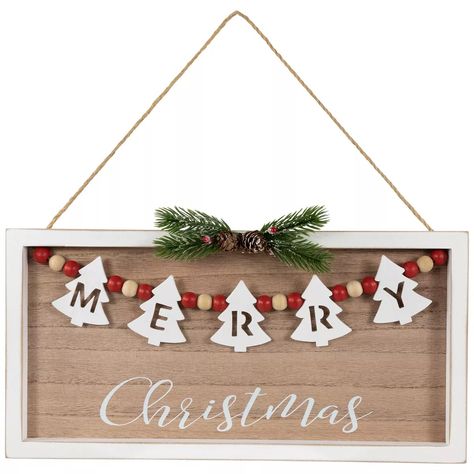 Northlight 15.75" Framed Rustic "merry Christmas" Beaded Wooden Wall Sign : Target Wooden Window Boxes, Christmas Dances, Christmas Booth, Wooden Wall Signs, Merry Christmas Images, Merry Christmas Sign, Christmas Signs Wood, Wooden Cutouts, Rustic Holiday