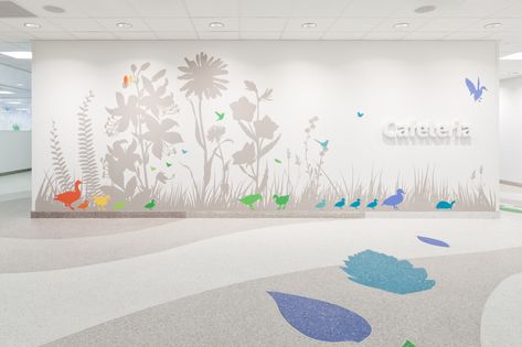 Custom decorative wall sheets – Whiterock Digiclad by Altro Flooring and Walling – Selector Wall Sheets, Lobby Interior Design, Children Hospital, Hospital Interior, School Murals, Dental Office Design, Modern Office Design, Hospital Interior Design, Lobby Interior