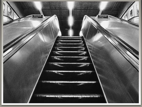 This picture is a good example of the element of line. Your eyes follow the escalator and the side railings of the escalator. The lines define the edges of the objects in the picture. Element Photography, Mind Movie, Photography Elements, Line Photography, Visual Elements, Diagonal Lines, Art Elements, Elements And Principles, New Camera