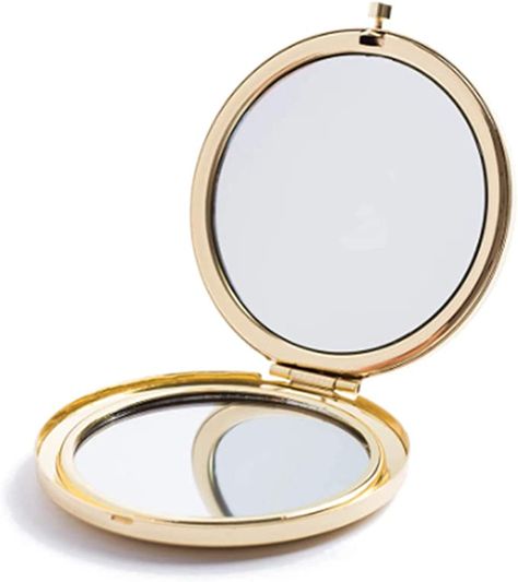 Amazon.com: Magnifying Compact Mirror for Purses with 2 x 1x Magnification, Folding Mini Pocket Double Sided Travel Makeup Mirror, Perfect for Purse, Pocket : Beauty & Personal Care Gold Compact Mirror, Travel Makeup Mirror, Travel Mirror, Magnifying Mirror, Storage Mirror, Cosmetic Mirror, Makeup Mirrors, How To Apply Mascara, Pocket Mirror